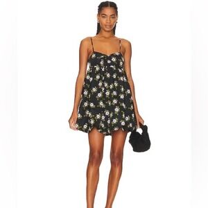 Free People Women's XL In A Bubble Mini Dress in Black NEW